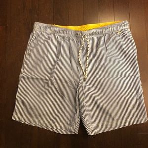 Men’s Lands End seersucker swim trunks